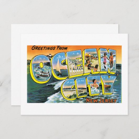 Groeten uit Ocean City, New Jersey! Briefkaart (Voorkant / Achterkant)