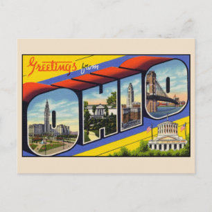 Groeten uit Ohio grote letter ansichtkaart Briefkaart