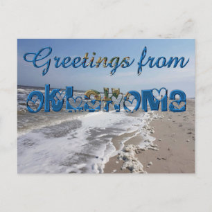 Groeten uit Oklahoma State Flag Hearts USA Briefkaart