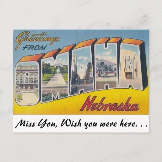 Groeten uit Omaha, Nebraska Briefkaart (Voorkant)