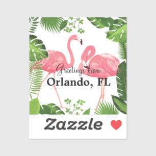 Groeten uit Orlando, Florida, Pink Flamingo's, Sticker