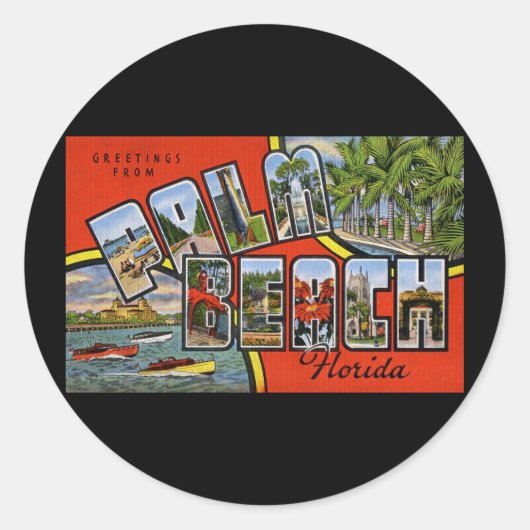 Groeten uit Palm Beach Florida Ronde Sticker (Voorkant)