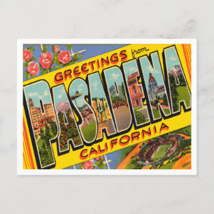 Groeten uit Pasadena, California Vintage Travel Briefkaart