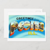  groeten uit Peoria, Illinois Briefkaart (Voorkant / Achterkant)