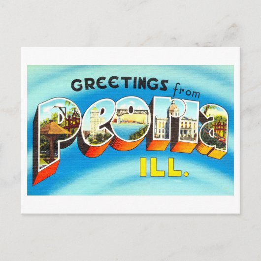  groeten uit Peoria, Illinois Briefkaart (Voorkant)