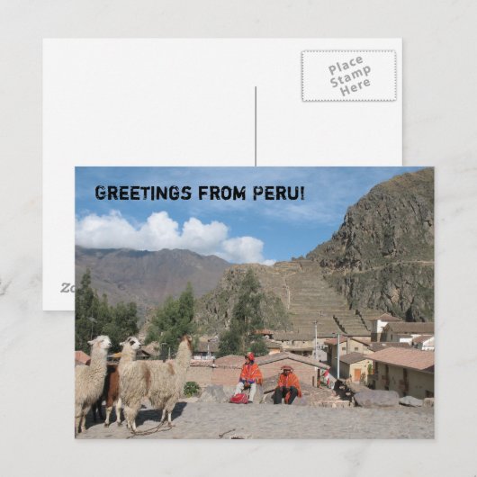 Groeten uit Peru! Briefkaart (Voorkant / Achterkant)