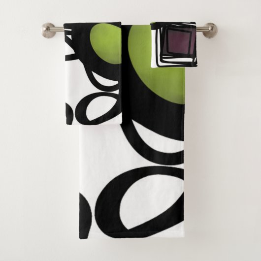 Groeten uit Philydion: Abstract Zwart & Wit Bad Handdoek (Insitu)