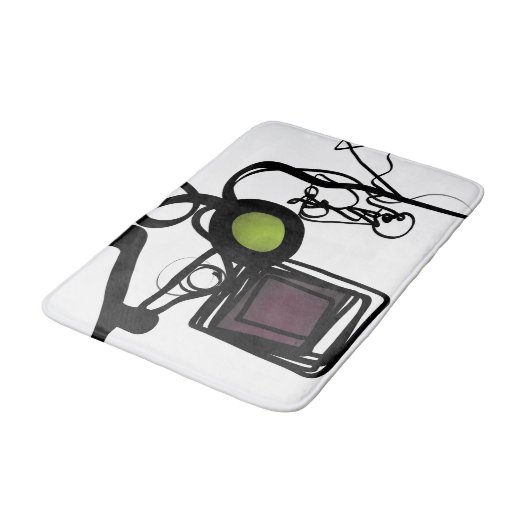 Groeten uit Philydion: Abstract Zwart & Wit Badmat (Gekanteld)