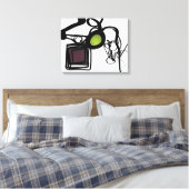 Groeten uit Philydion: Abstract Zwart & Wit Canvas Afdruk (Insitu (Slaapkamer))