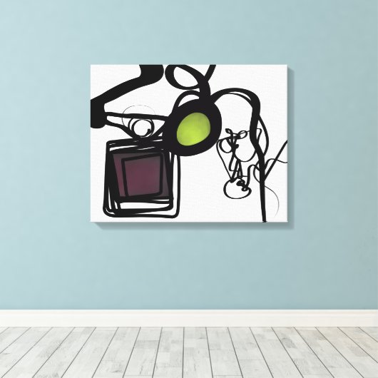 Groeten uit Philydion: Abstract Zwart & Wit Canvas Afdruk (Insitu (Houten vloer))