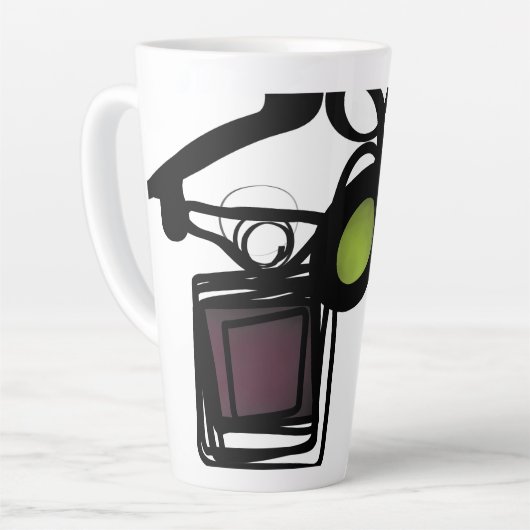 Groeten uit Philydion: Abstract Zwart & Wit Latte Mok (Linkerhoek)