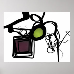 Groeten uit Philydion: Abstract zwart-wit Poster