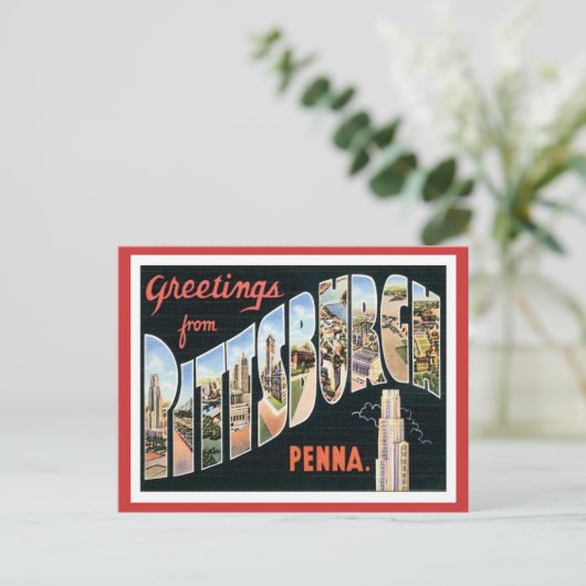 Groeten uit Pittsburgh, Pennsylvania Briefkaart (Staand voorkant)
