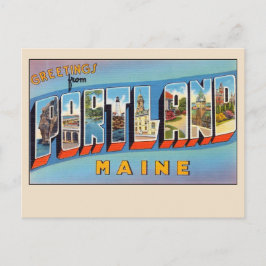 Groeten uit Portland Maine Grote Letter Briefkaart