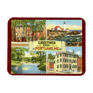 Groeten uit Portland, Vintage Maine Magneet