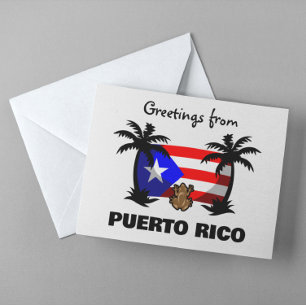 Groeten uit Puerto Rico Coqui Frog Travel Briefkaart