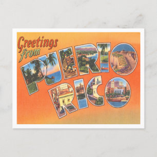 Groeten uit Puerto Rico Vintage Travel Briefkaart