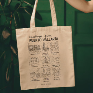 Groeten uit Puerto Vallarta   Met de hand getekend Tote Bag