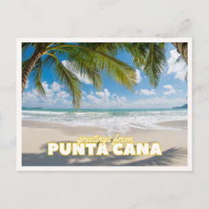 Groeten uit Punta Cana Retro Vintage Reis Briefkaart