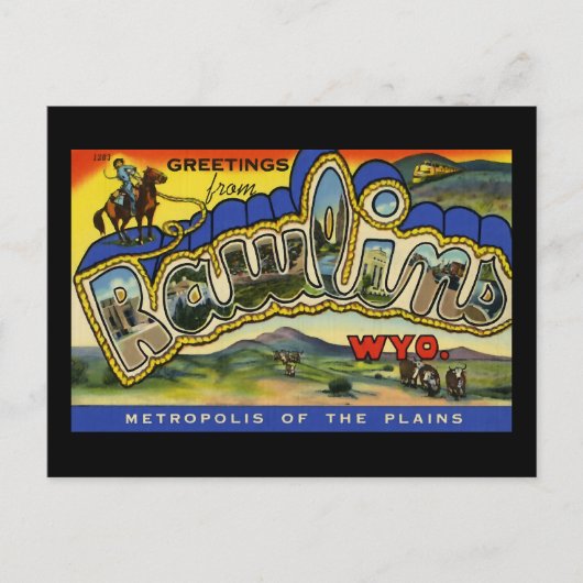 Groeten uit Rawlins Wyoming Briefkaart (Voorkant)
