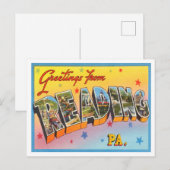 Groeten uit Reading, Pennsylvania Travel Briefkaart (Voorkant / Achterkant)
