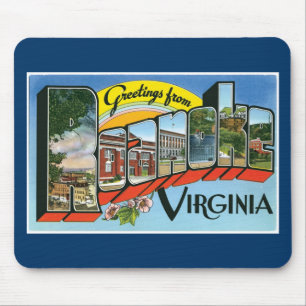 Groeten uit Roanoke, Virginia! Retro Post Card Muismat