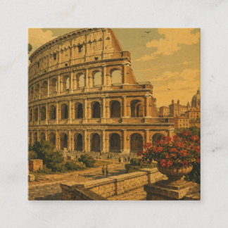 Groeten uit Rome, Italië Vintage Reis Vierkante Visitekaartje