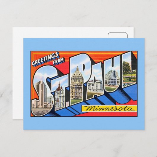 groeten uit Saint (St.) Paul Minnesota Briefkaart (Voorkant / Achterkant)