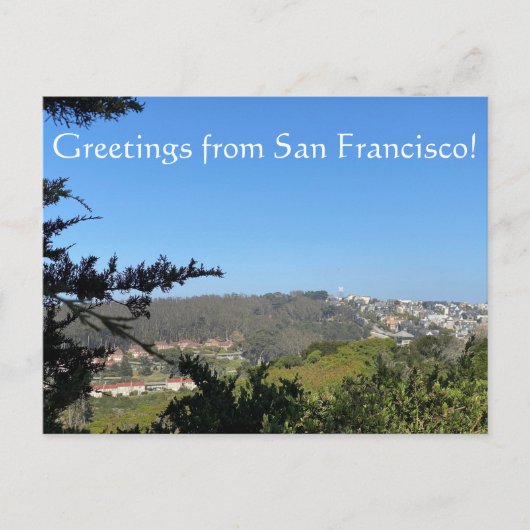 Groeten uit San Francisco.Feestdagen briefkaart (Voorkant)