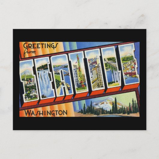 Groeten uit Seattle Washington Briefkaart (Voorkant)