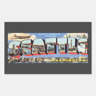Groeten uit Seattle Washington, Rechthoekige Sticker