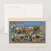 Groeten uit South Carolina Grote Brief Vintage Briefkaart (Voorkant / Achterkant)