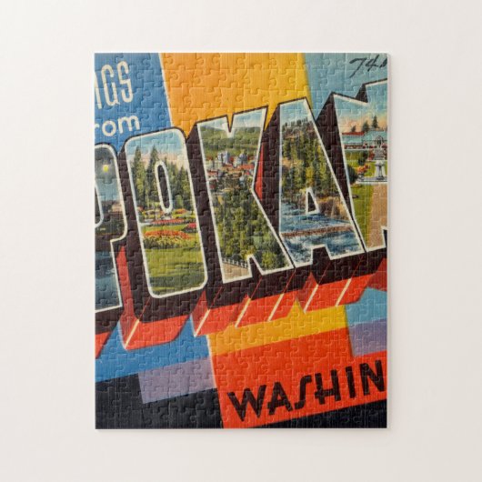 Groeten uit Spokane Washington Legpuzzel (Verticaal)