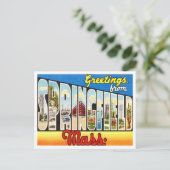 Groeten uit Springfield, Massachusetts Travel Briefkaart (Staand voorkant)