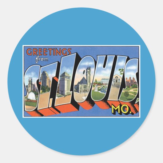 Groeten uit St. Louis, MO! Ronde Sticker (Voorkant)