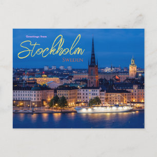 Groeten uit Stockholm Zweden Ansichtkaart Briefkaart
