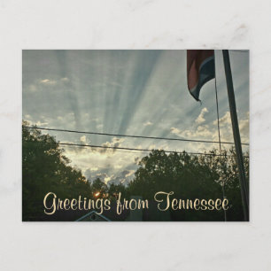 GROETEN UIT TENNESSEE dynamische zonsondergang fot Briefkaart