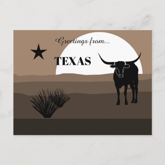 Groeten uit Texas State Earth Tones Briefkaart (Voorkant)