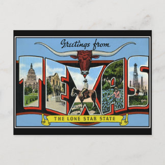 Groeten uit Texas Vintage Ansichtkaart Briefkaart