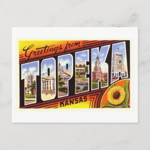  groeten uit Topeka, Kansas Briefkaart