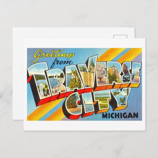 groeten uit Traverse City, Michigan Briefkaart (Voorkant / Achterkant)