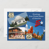 Groeten uit Verenigde Staten - briefkaart (Voorkant / Achterkant)