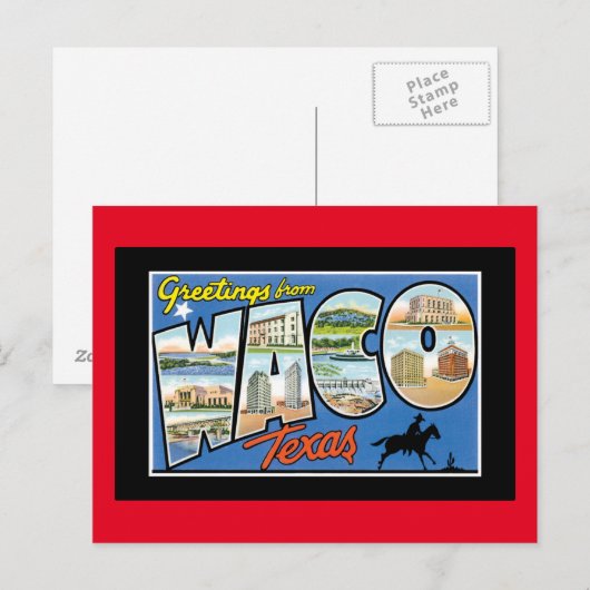Groeten uit Waco Texas Briefkaart (Voorkant / Achterkant)
