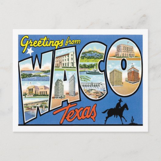 Groeten uit Waco Texas US City Briefkaart (Voorkant)
