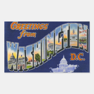Groeten uit Washington DC! Rechthoekige Sticker