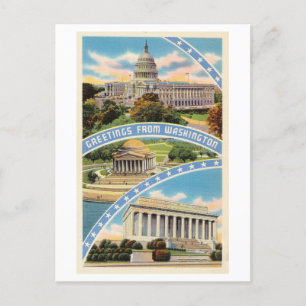 Groeten uit Washington DC Reis naar het verleden Briefkaart