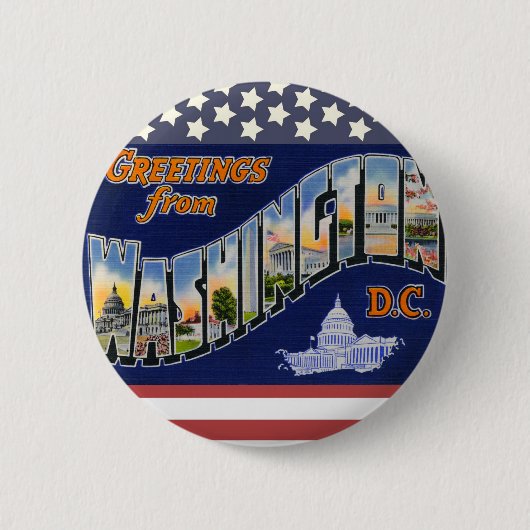 Groeten uit Washington DC! Ronde Button 5,7 Cm (Voorkant)