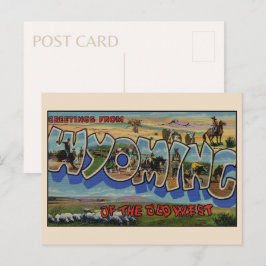 Groeten uit Wyoming grote letter vintage Briefkaart