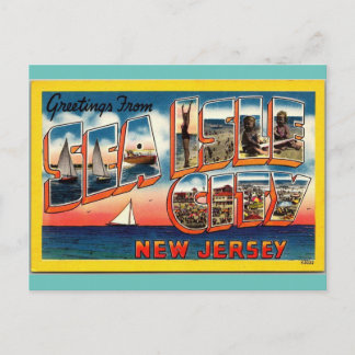 Groeten uit Zee Isle City New Jersey Travel Briefkaart