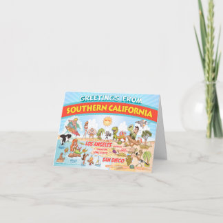 Groeten uit Zuid-Californië blanco Kaart